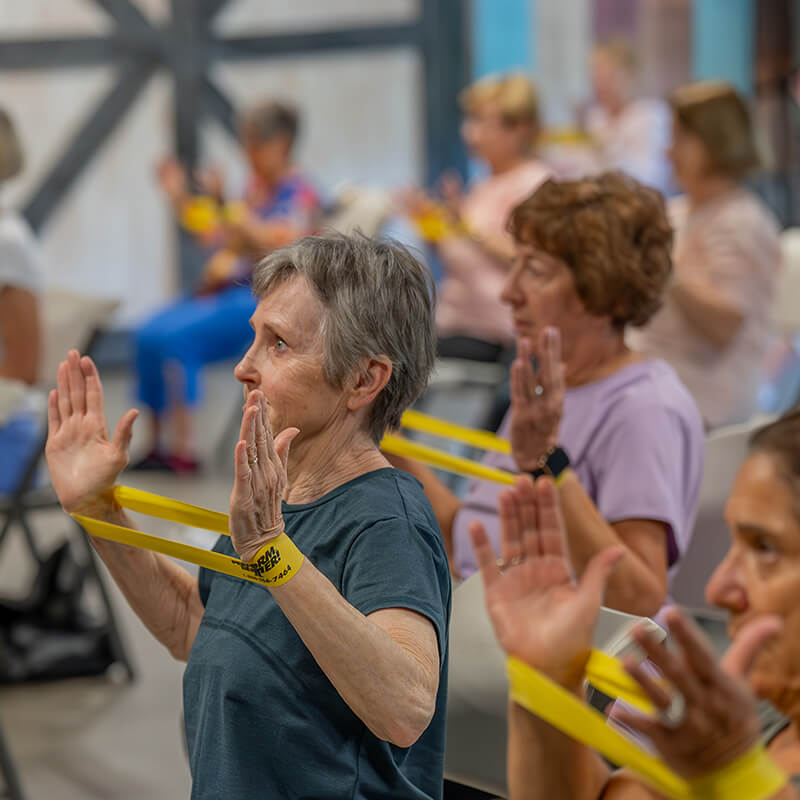 Group of Elderly Women Exercising